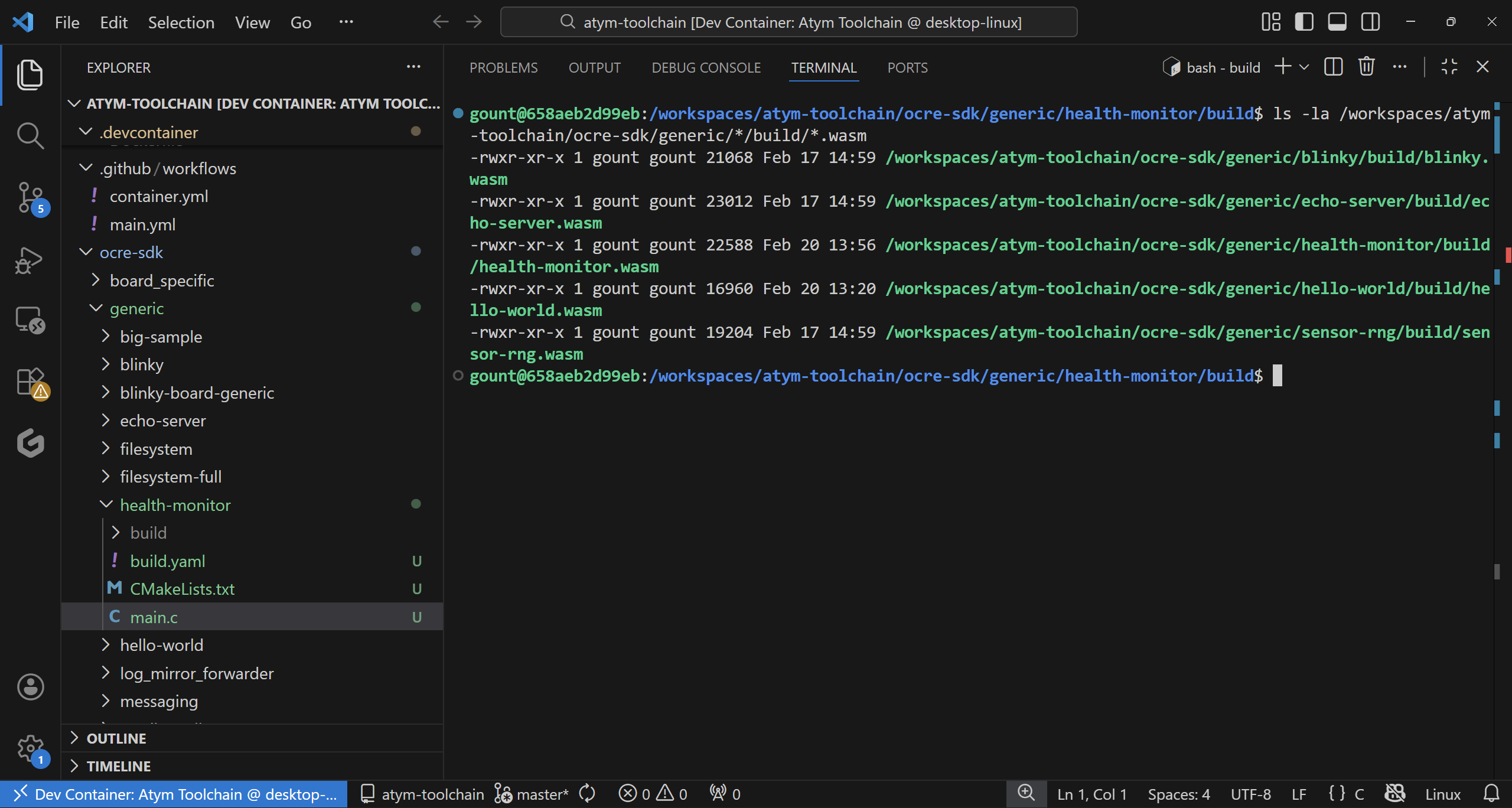 File listing showing .wasm binary sizes